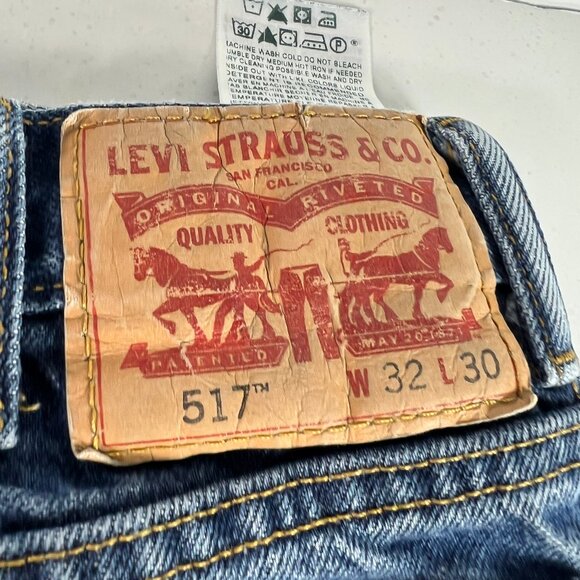 Levi's Jeans Men's 29 x 29* 517 Boot Cut Blue Faded Cotton Denim Tag 32 x 30 - Picture 10 of 16